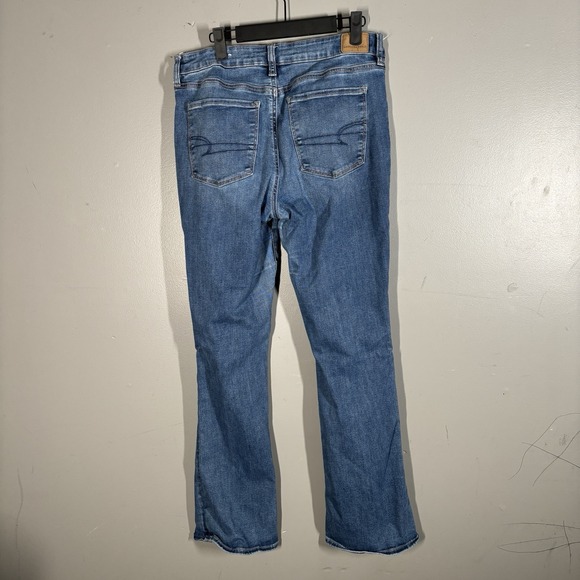 American Eagle Jeans Womens Size 12 Blue Denim BootCut High Rise Skinny Kick - Picture 4 of 6